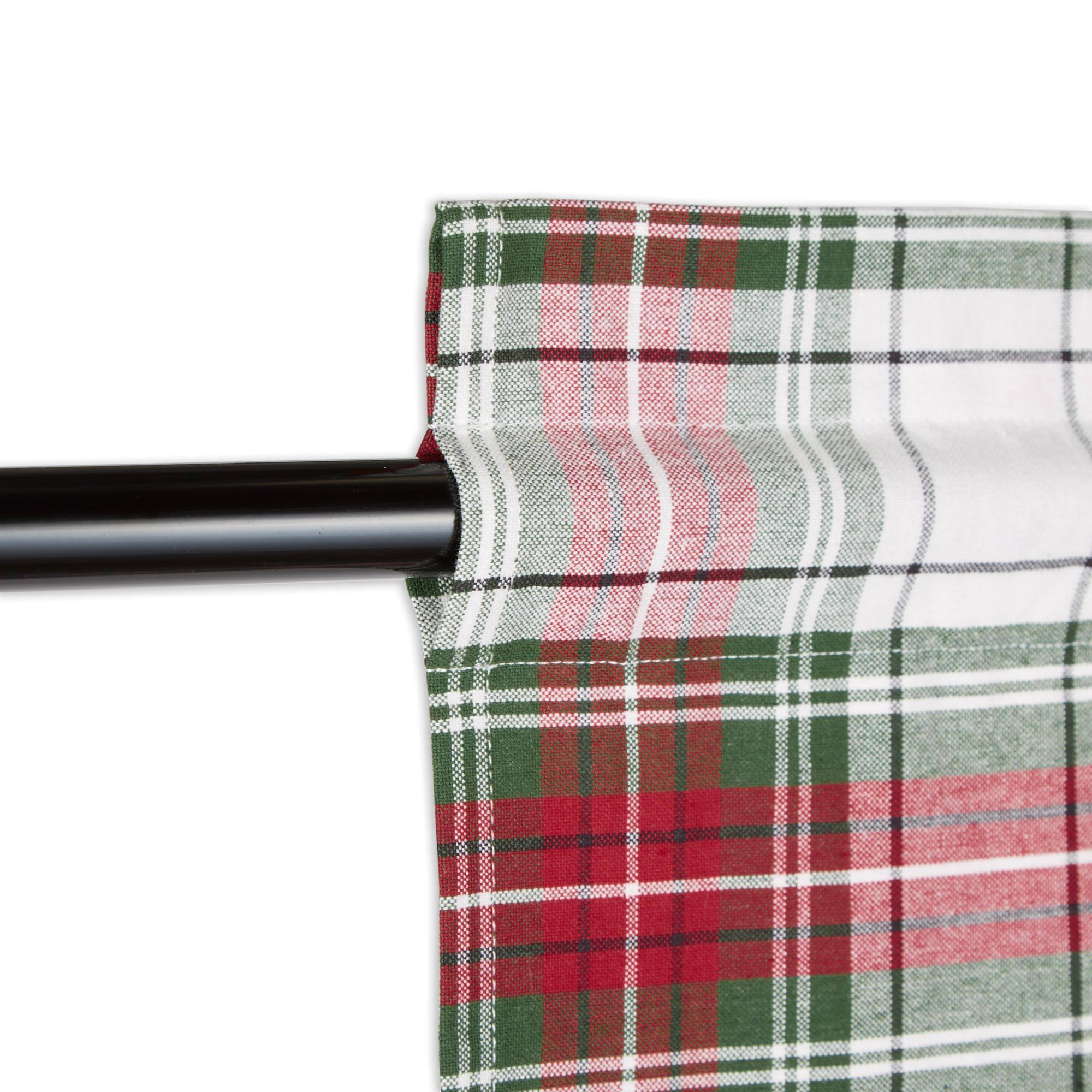 DII® 72" x 14" Christmas Plaid Window Valance
